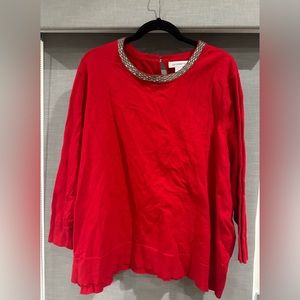 Liz Claiborne Red Sweater with bling
